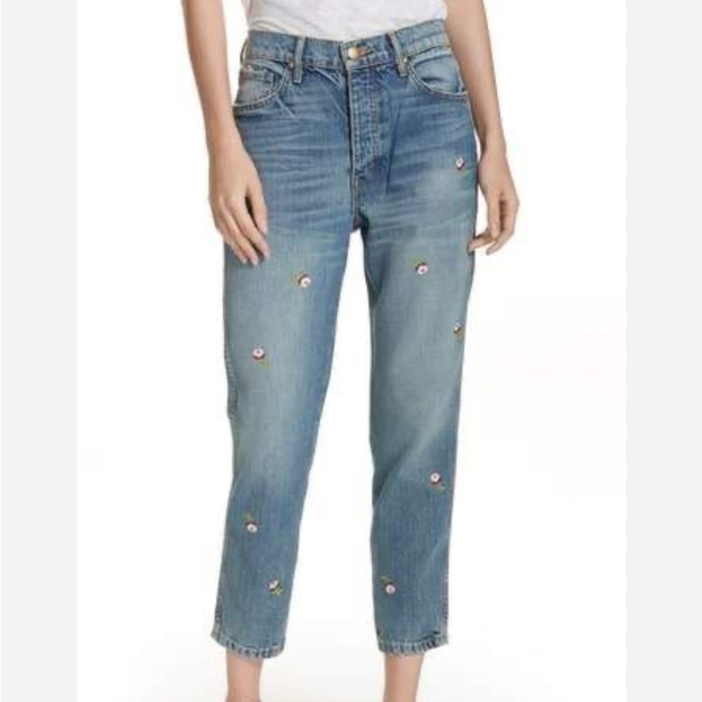 The Great. The Fellow Embroidered Jeans Size 30